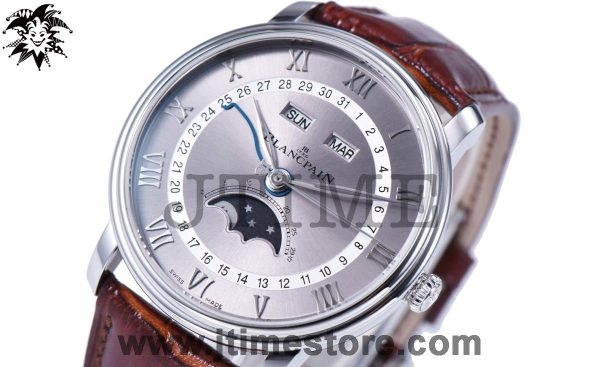 Villeret 6654 SS Complicated Function OMF 1:1 Best Edition Gray/White Dial on Brown Leather Strap A6654