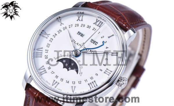 Villeret 6654 SS Complicated Function OMF 1:1 Best Edition White Dial on Brown Leather Strap A6654 V2