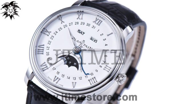 Villeret 6654 SS Complicated Function OMF 1:1 Best Edition White Dial on Black Leather Strap A6654 V2