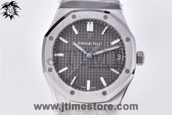 Royal Oak 41mm 15500 SS ZF 1:1 Best Edition Gray Textured Dial on SS Bracelet A4302 (Free Box) - Image 3