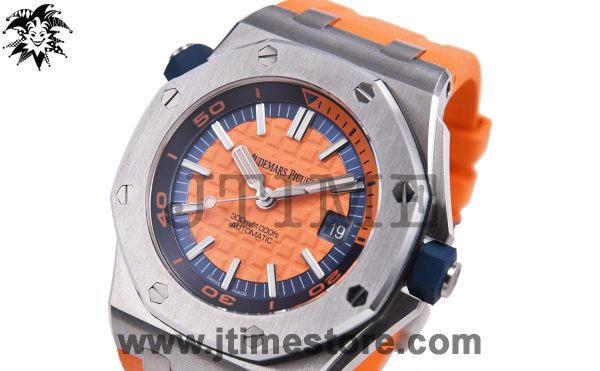 Royal Oak Offshore Diver 2017 Orange 15710 JF 1:1 Best Edition on XS Orange Rubber Strap A3120