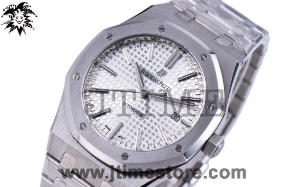 Royal Oak 41mm 15400 SS JF 1:1 Best Edition White Textured Dial on SS Bracelet A3120 V3