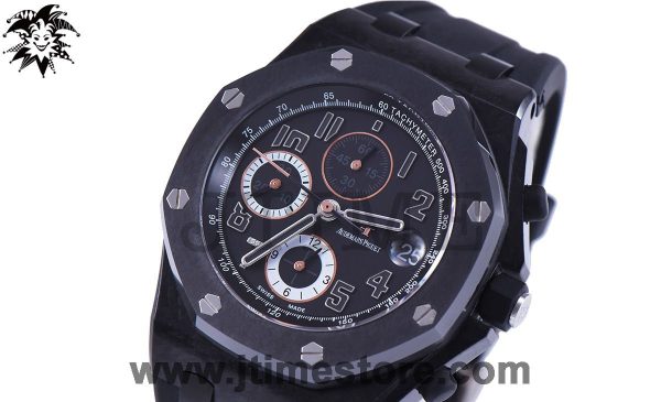 Royal Oak Offshore 26205AU "GINZA 7" Forged Carbon JF Best Edition on Rubber Strap A3126 V2