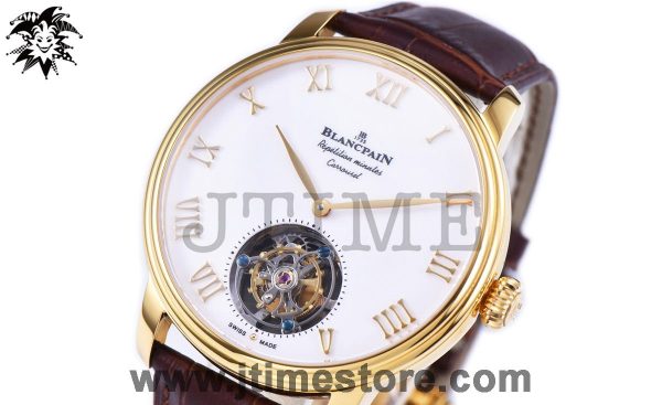 Le Brassus Carrousel Erotic Tourbillon Yellow Gold Best Edition White Dial on Brown Leather Strap