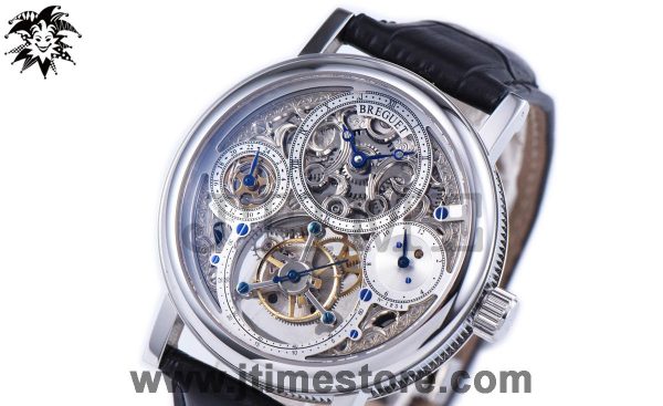 Jubilee Calendar Tourbillon SS Skeleton Dial on Black Leather Strap Asian Hand-Winding