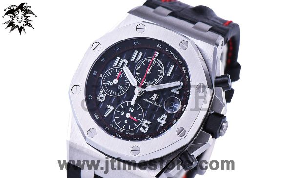 Royal Oak Offshore Chrono 42mm 2014 Black Themes JF 1:1 Best Edition on Black Leather Strap A3126 w/ Cyclops V2