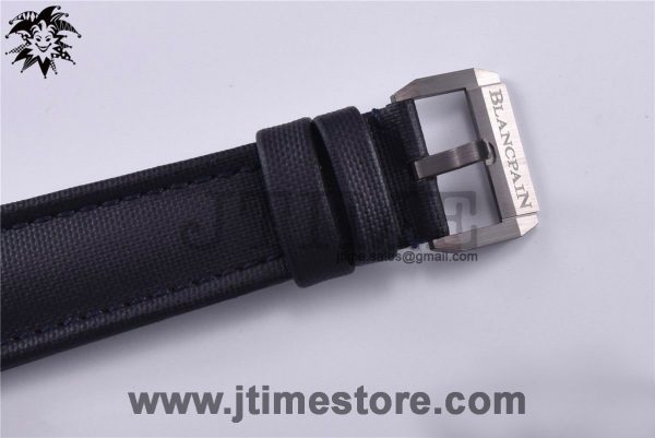 Fifty Fathoms Bathyscaphe Ceramic GF 1:1 Best Edition Blue Dial on Blue Sail-Canvas Strap A1315 - Image 8