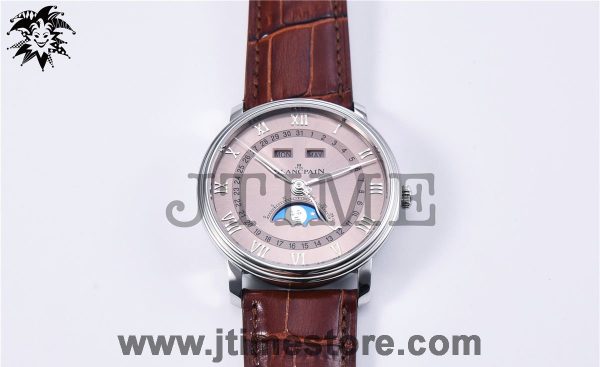 Villeret 6654 SS Complicated Function OMF 1:1 Best Edition Champagne Dial on Brown Leather Strap A6654 V2 - Image 3
