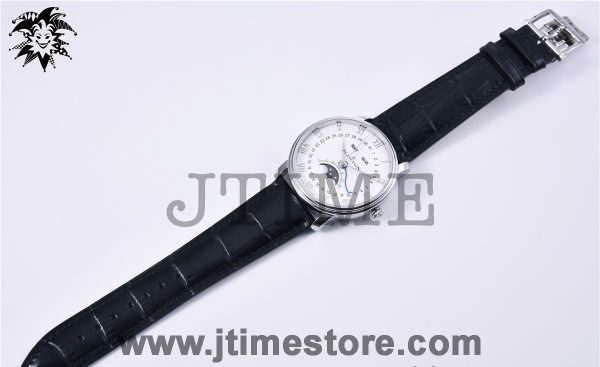 Villeret 6654 SS Complicated Function OMF 1:1 Best Edition White Dial on Black Leather Strap A6654 V2 - Image 2