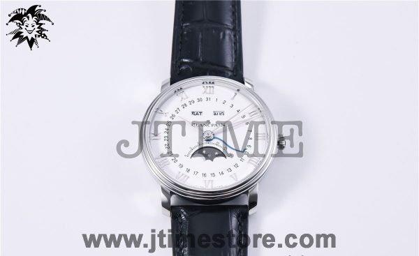 Villeret 6654 SS Complicated Function OMF 1:1 Best Edition White Dial on Black Leather Strap A6654 V2 - Image 3