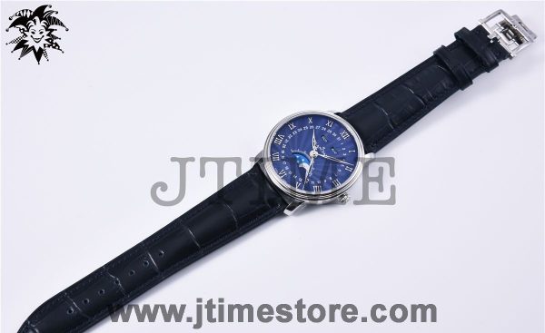 Villeret 6654 SS Complicated Function OMF 1:1 Best Edition Textured Blue Dial on Blue Leather Strap A6654 V2 - Image 4