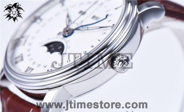 Villeret 6654 SS Complicated Function OMF 1:1 Best Edition White Dial on Brown Leather Strap A6654 V2 - Image 8