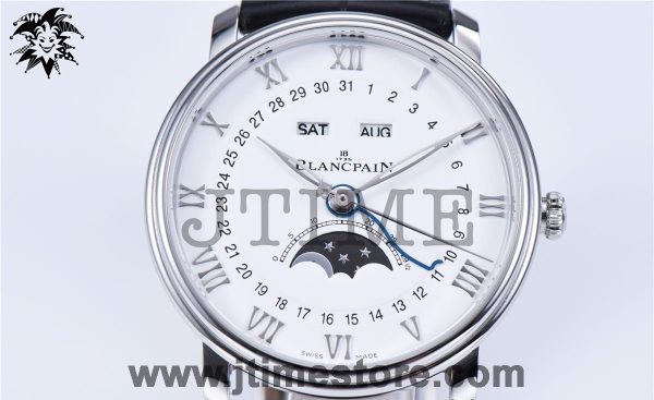 Villeret 6654 SS Complicated Function OMF 1:1 Best Edition White Dial on Black Leather Strap A6654 V2 - Image 8
