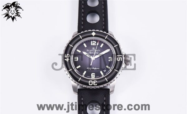 Fifty Fathoms 5015C Tribute to Aqua Lung ZF 1:1 Best Edition Black Dial on Sail-canvas Strap A1315 - Image 2