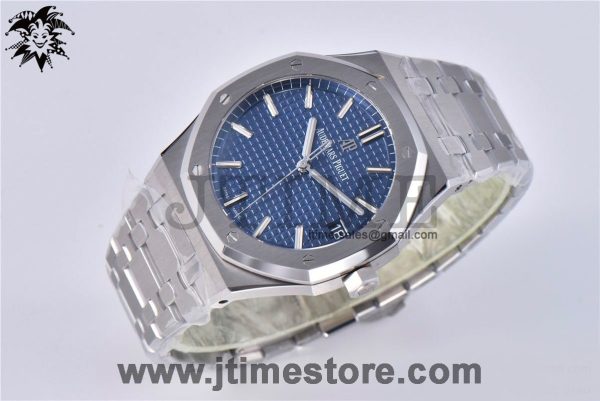 Royal Oak 41mm 15500 SS ZF 1:1 Best Edition Blue Textured Dial on SS Bracelet A4302 (Free Box) - Image 4