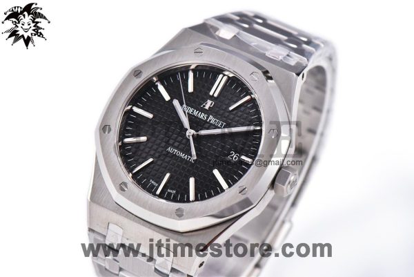 Royal Oak 41mm 15400 SS ZF 1:1 Best Edition Black Textured Dial on SS Bracelet A3120 (Free Box)