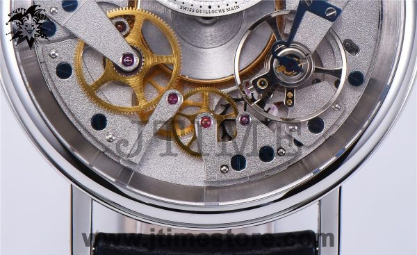 Tradition 7057BB/11/9W6 SS Real PR SF 1:1 Best Edition Silver Skeleton Dial on Blue Leather Strap A507 V2 - Image 8