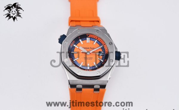 Royal Oak Offshore Diver 2017 Orange 15710 JF 1:1 Best Edition on XS Orange Rubber Strap A3120 - Image 6
