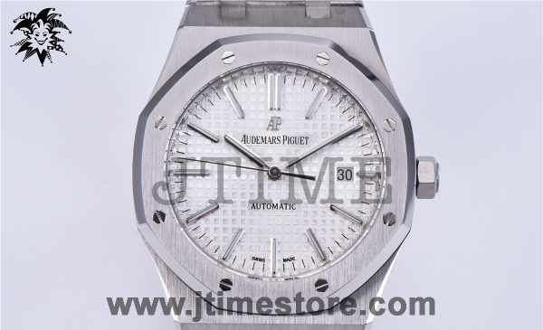 Royal Oak 41mm 15400 SS JF 1:1 Best Edition White Textured Dial on SS Bracelet A3120 V3 - Image 13