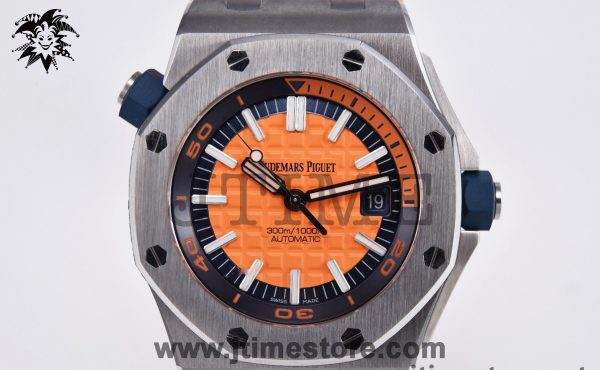 Royal Oak Offshore Diver 2017 Orange 15710 JF 1:1 Best Edition on XS Orange Rubber Strap A3120 - Image 2