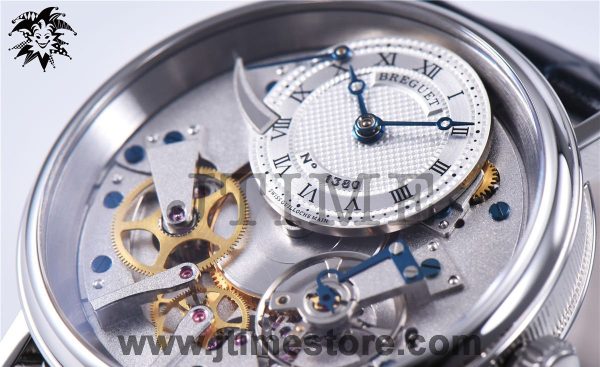 Tradition 7057BB/11/9W6 SS Real PR SF 1:1 Best Edition Silver Skeleton Dial on Blue Leather Strap A507 V2 - Image 9