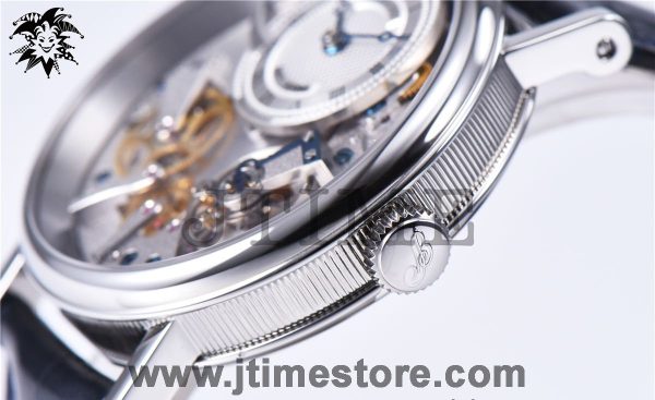 Tradition 7057BB/11/9W6 SS Real PR SF 1:1 Best Edition Silver Skeleton Dial on Blue Leather Strap A507 V2 - Image 5