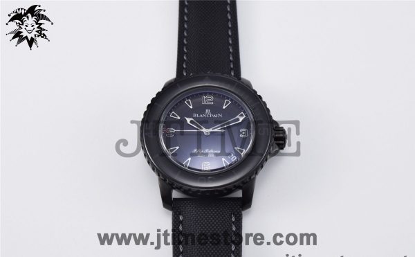 Fifty Fathoms PVD 5015 Dark Knight ZF 1:1 Best Edition Black Dial on Sail-canvas Strap A1315 - Image 2