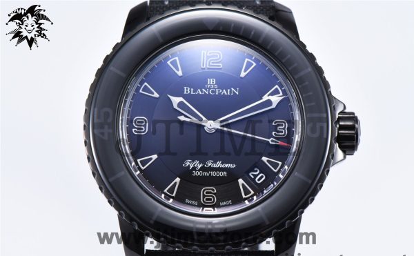 Fifty Fathoms PVD 5015 Dark Knight ZF 1:1 Best Edition Black Dial on Sail-canvas Strap A1315 - Image 4
