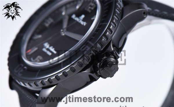 Fifty Fathoms PVD 5015 Dark Knight ZF 1:1 Best Edition Black Dial on Sail-canvas Strap A1315 - Image 12