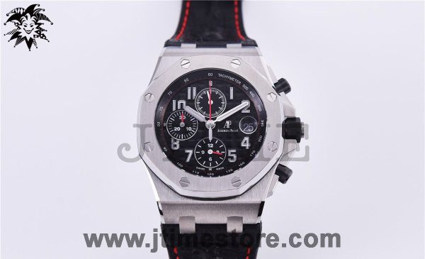 Royal Oak Offshore Chrono 42mm 2014 Black Themes JF 1:1 Best Edition on Black Leather Strap A3126 w/ Cyclops V2 - Image 2