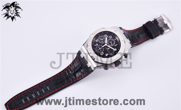 Royal Oak Offshore Chrono 42mm 2014 Black Themes JF 1:1 Best Edition on Black Leather Strap A3126 w/ Cyclops V2 - Image 4