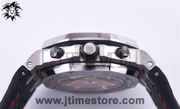 Royal Oak Offshore Chrono 42mm 2014 Black Themes JF 1:1 Best Edition on Black Leather Strap A3126 w/ Cyclops V2 - Image 5
