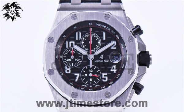 Royal Oak Offshore Chrono 42mm 2014 Black Themes JF 1:1 Best Edition on Black Leather Strap A3126 w/ Cyclops V2 - Image 3