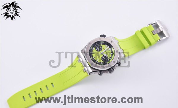 Royal Oak Offshore Diver Chronograph Green JF 1:1 Best Edition on Green Rubber Strap A3126 V2 - Image 2