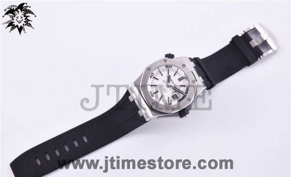 Royal Oak Offshore Diver 15710 JF 1:1 Best Edition White Dial on Black Rubber Strap A3120 V9 - Image 3