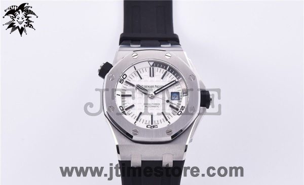 Royal Oak Offshore Diver 15710 JF 1:1 Best Edition White Dial on Black Rubber Strap A3120 V9 - Image 2
