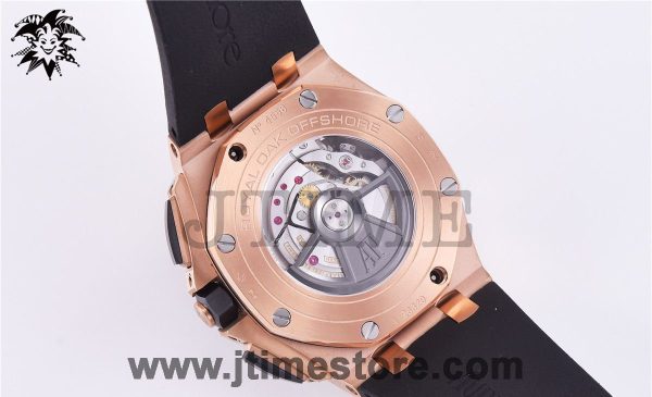 Royal Oak Offshore 44mm 26401RO RG Updated Black Ceramic Bezel JF 1:1 Best Edition on Rubber Strap A3126 - Image 7