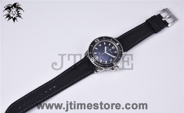 Fifty Fathoms 5015 SS Black ZF 1:1 Best Edition Black Dial on Sail-canvas Strap A2836 - Image 3