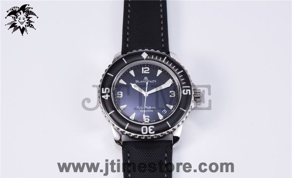 Fifty Fathoms 5015 SS Black ZF 1:1 Best Edition Black Dial on Sail-canvas Strap A2836 - Image 4