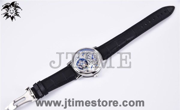 Jubilee Calendar Tourbillon SS Skeleton Dial on Black Leather Strap Asian Hand-Winding - Image 2