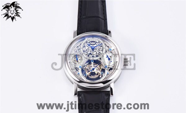 Jubilee Calendar Tourbillon SS Skeleton Dial on Black Leather Strap Asian Hand-Winding - Image 4