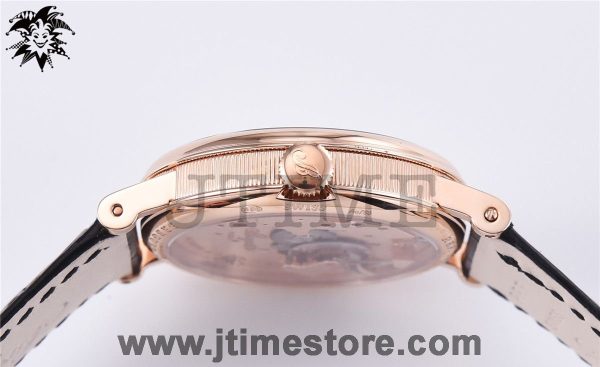 Tradition 7057BR/R9/9W6 RG Real PR SF 1:1 Best Edition Rose Gold Skeleton Dial on Black Leather Strap A507 - Image 8