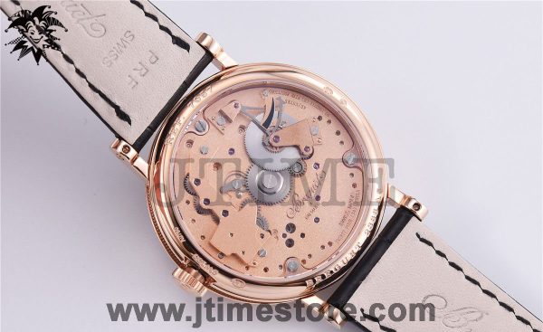 Tradition 7057BR/R9/9W6 RG Real PR SF 1:1 Best Edition Rose Gold Skeleton Dial on Black Leather Strap A507 - Image 12