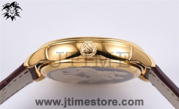 Le Brassus Carrousel Erotic Tourbillon Yellow Gold Best Edition White Dial on Brown Leather Strap - Image 5