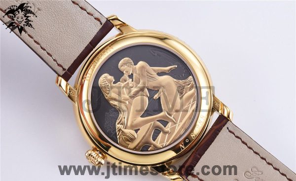 Le Brassus Carrousel Erotic Tourbillon Yellow Gold Best Edition White Dial on Brown Leather Strap - Image 8