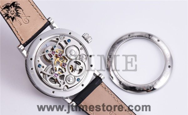 Jubilee Calendar Tourbillon SS Skeleton Dial on Black Leather Strap Asian Hand-Winding - Image 10