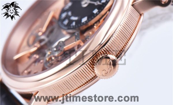 Tradition 7057BR/R9/9W6 RG Real PR SF 1:1 Best Edition Rose Gold Skeleton Dial on Black Leather Strap A507 - Image 5