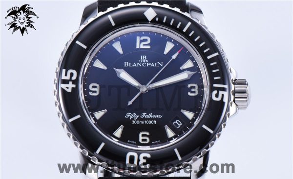 Fifty Fathoms 5015 SS Black ZF 1:1 Best Edition Black Dial on Sail-canvas Strap A2836 - Image 2