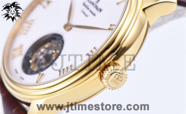 Le Brassus Carrousel Erotic Tourbillon Yellow Gold Best Edition White Dial on Brown Leather Strap - Image 3
