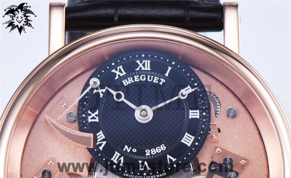 Tradition 7057BR/R9/9W6 RG Real PR SF 1:1 Best Edition Rose Gold Skeleton Dial on Black Leather Strap A507 - Image 6